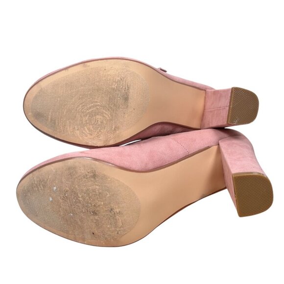 JUSTFAB Zenobiah Size 9 Pink Heels Block Preppy Cottage Coquette Retro - Picture 9 of 9